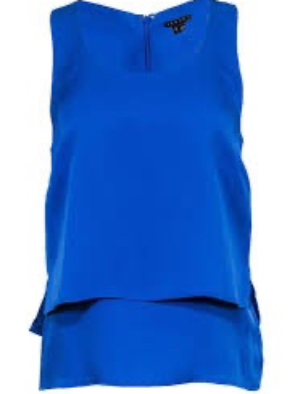 Theory Silk Sleeveless Layered Top, Royal Blue, Small
